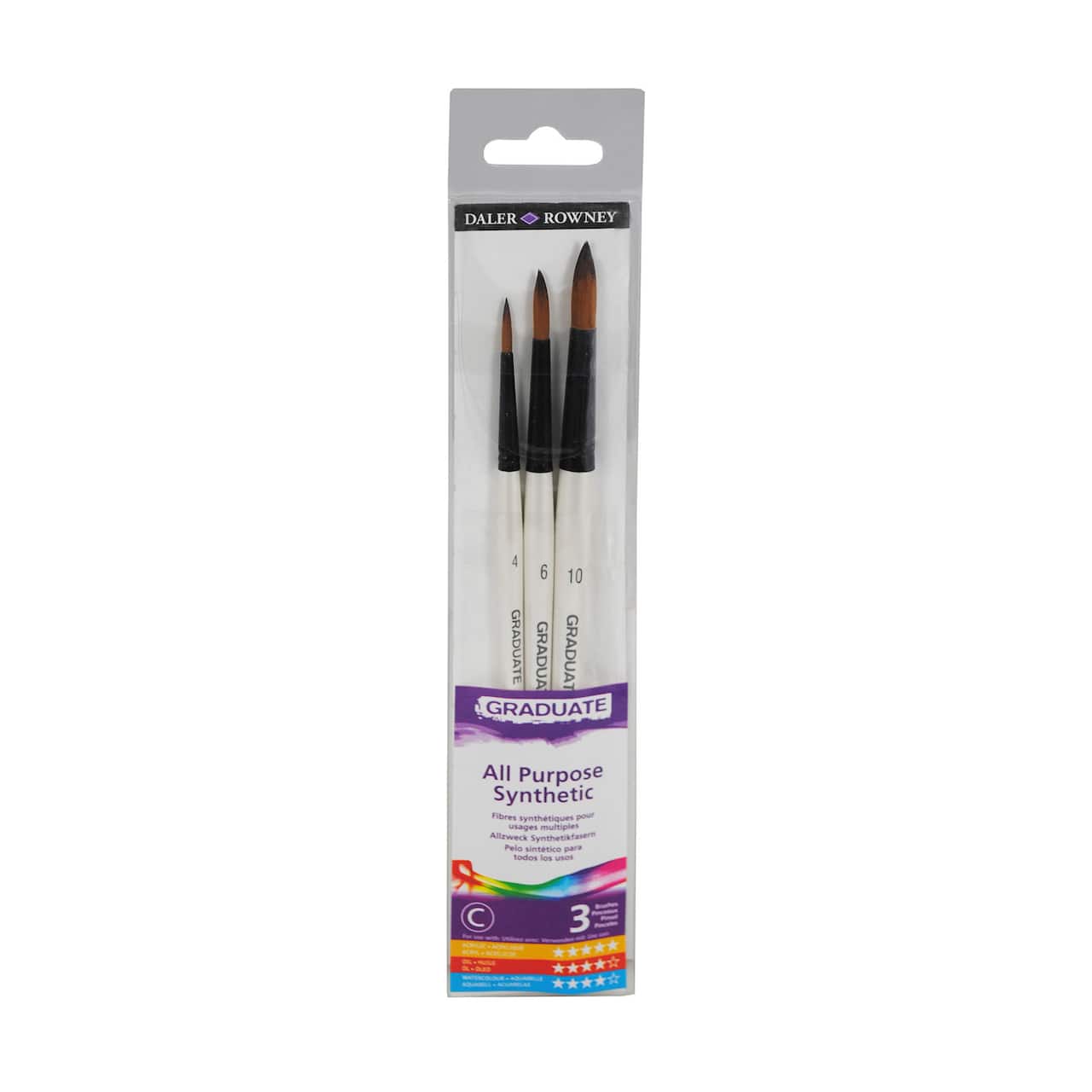 Daler‑Rowney® Graduate Synthetic Round Short Handle Paintbrushes Set